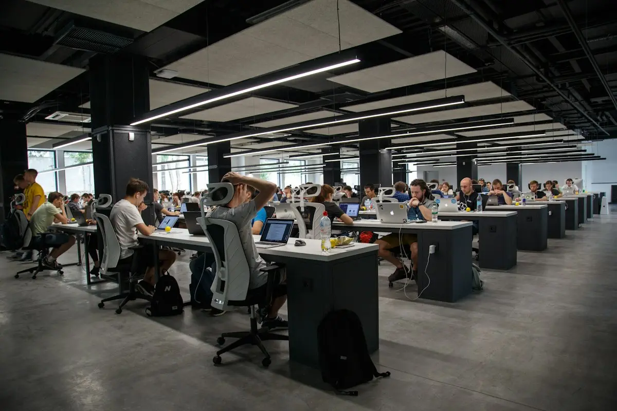Open office with people working
