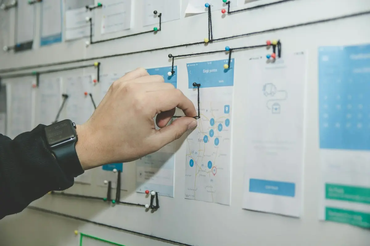 Mapping a workflow on a wall